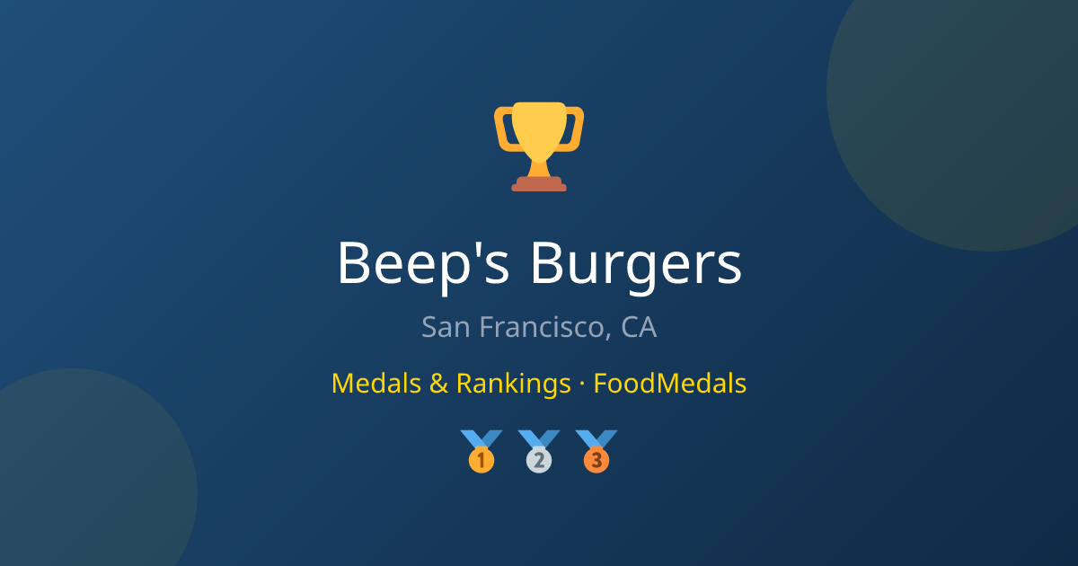 Beep's Burgers — Medals & Rankings | FoodMedals