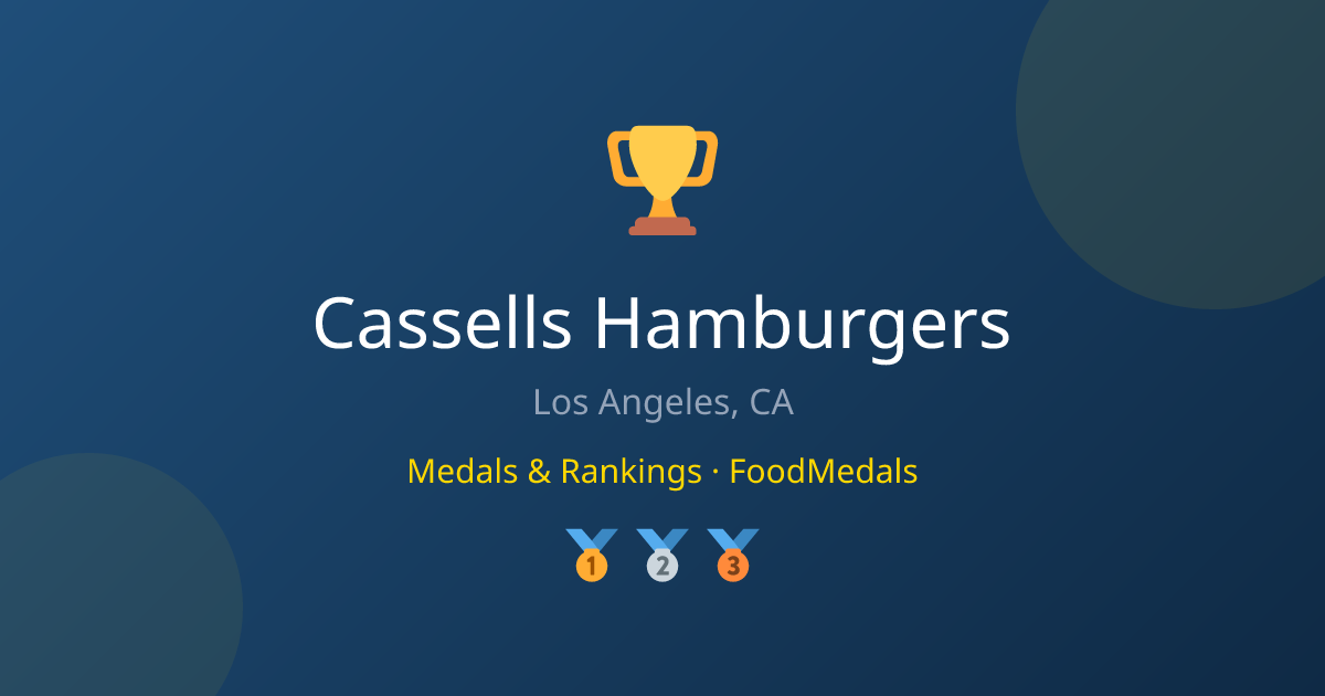 Cassells Hamburgers — Medals & Rankings | FoodMedals